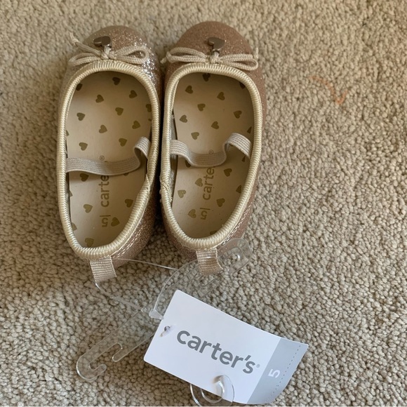 Carters Sparkly Gold Mary Jane Slip On Shoe NWT Size 5 - Picture 5 of 5